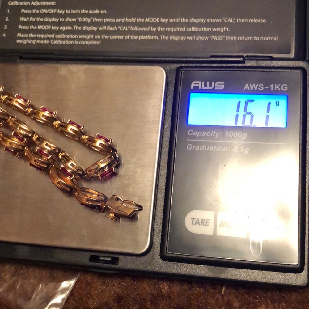 Sterling Silver/Simulated Ruby /Vermeil Bracelet - image 8